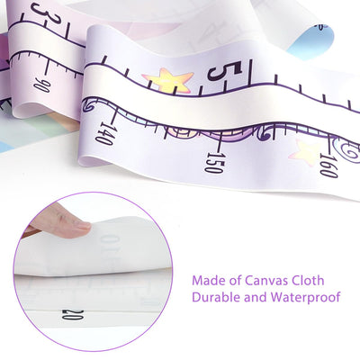 Mibote Baby Growth Height Chart Handing Ruler Wall Decor for Kids, Canvas Removable Height Growth Chart 79" x 7.9" (Unicorn)