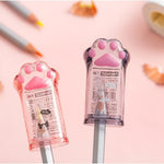 Cute Pink Cat Paw Pencil Sharpener Kawaii School Supplies Student Prize Kids Gift, Cute Pencil Sharpener