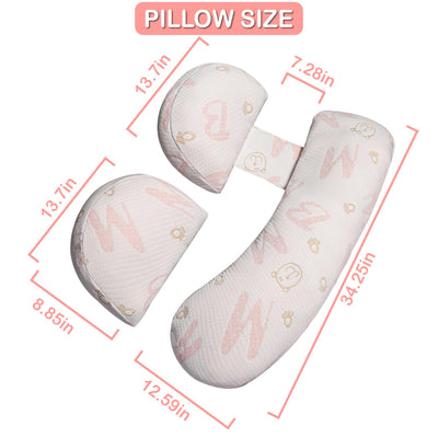 Oskeray Pregnancy Maternity Pillow for Sleeping, Support for HIPS, Backs, Legs, with Detachable and Adjustable Cover