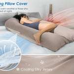 QUEEN ROSE Pregnancy Pillow, U Shaped Full Body Pillows for Sleeping Support, 65 Inch Maternity Pillow for Pregnant Women, Beige