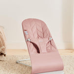 BabyBjörn Bouncer Bliss, Dusty Pink, Woven, Petal Quilt | 2-in-1 Adjustable Baby Bouncer Seat and Toddler Chair, Newborn to Toddler (8-29 lbs), 4 Positions, Lightweight & Portable