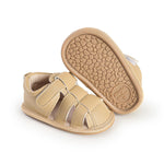 HsdsBebe Infant Baby Boys Girls Summer Beach Sandals Breathable Athletic Anti-slip Soft Sole Newborn First Walker Crib Shoes(JML8123 apricot,2)