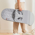 BabyBjörn Bouncer Bliss, Light Gray, Woven, Petal Quilt | 2-in-1 Adjustable Baby Bouncer Seat and Toddler Chair, Newborn to Toddler (8-29 lbs), 4 Positions, Lightweight & Portable