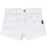 Gerber Baby Toddler Girls' Twill Shorts, White, 0-3 Months