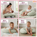 OMYS Nursing Pillow, Breastfeeding Pillows with Removable Cover for Mom with Breathable Filling, Ergonomic Baby Feeding Essentials for Bottle and Breastfeeding (Green)