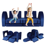 FAHKNS 12PCS Modular Toddler Play Couch Kit, Multifunctional Foam Play Couch Fold Out Kids Couch for Playroom, Kickball Game, Pitching Game