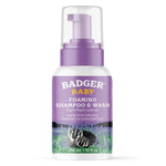 Badger Lavender Foaming Shampoo and Body Wash for Newborns and Toddlers, Organic and Gentle, 10 fl oz