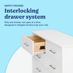 Graco Classic 6-Drawer Dresser – GREENGUARD Gold Certified, White Dresser for Bedroom, Kids & Nursery Storage Chest, Safety Interlocking Drawers, Pre-Installed Tracks, Kids Chest (White)