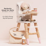Le Toy Van - Educational Wooden Toy Role Play Beautiful Doll High Chair | Girls Pretend Play Toy Pram Playset - for Ages 3+ (TV601)