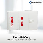 First Aid Only 1000-FAE-0103 SmartCompliance 50-Person OSHA Compliant First Aid Kit for Business, Large Plastic First Aid Cabinet with Medications, 245 Pieces