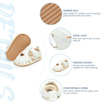 Sawimlgy Baby Girls Boys Sandals Summer Flowers Shoe Rubber Sole PU Leather Mesh Infant Toddler First Walkers Princess Dress Outdoor Shoes