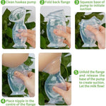 Manual Silicone Breast Pump, 5oz/150ml Milk Collector, BPA-Free with Suction Base, Leak-Proof Cap
