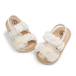 Meckior Infant Baby Girls Summer Sandals Open Toe Lace Princess Dress Wedding Flats Shoes Newborn Toddler Soft Non-Slip Sole First Walker Crib Shoes