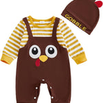 Ledy Champswiin 2Pcs Neutral Outfits Newborn Baby Boy Girl Pumpkin Romper Jumpsuit My 1st Halloween Clothes with Hat