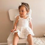 Murnouche Newborn Baby Girl Romper Dress Summer Clothes Boho Photoshoot Outfits with Headband