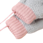 PENINSULA LOVE Toddler Winter Thermal Gloves Warm Knit Mittens Baby String Plush Gloves 1-3Year