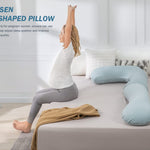 INSEN Pregnancy Pillow for Sleeping,Maternity Body Pillow for Pregnancy Women,Pregnancy Support Pillow for Back, Hip Pain, Green