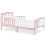 Dream On Me Classic Design Toddler Bed in Pink, Low-to-Floor Wooden Bed with Safety Rails, GREENGUARD Gold & BSA Certified, Non-Toxic Finish