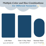Entisn Baby Crib Sheets 2 Pack, 28 x 52 Inch Minky Dot Fitted Crib Mattress Sheet for Boys, Soft and Warm Fleece Nursery Bedding for Standard Toddler Bed Mattresses (Navy Blue)