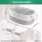 Lzellah Baby Diaper Caddy Organizer - Extra Large Nappy Caddy Rope Nursery Storage Bin - Baby Basket with 8 Pockets, 5 Compartments and 2 Removable Dividers