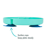 The First Years Pinkfong Baby Shark Divided Suction Plate- Dishwasher Safe Baby Plates with Suction Cups - Baby Feeding Essentials for Solid Food