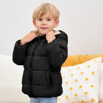 ANHDM Baby Boys Girls Thicken Winter Coat Toddler Fleece Warm Hooded Jacket Clothes, Black, 12-18 Months