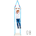 Wooden Swing-Skateboard Swing for Kids,3-in-1 Standing Swing, Exercise Balance and Body Coordination，Tree Swing for Outdoor (Blue Rope)