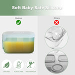 haakaa Mini Meal Silicone Storage Containers,8 oz Silicone Baby Food Containers with Airtight Lids,Reusable Baby Food Jars for Purees, Fruits & Snacks-Microwave & Dishwasher Safe,4 Pack, Pea Green