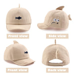 Shark Baby Boys Cap Fashion Cartoon Baseball Cap for Boys Girls Summer Infant Sun Protect Hat 3-18 Months (Beige Shark, 3-18 Months)