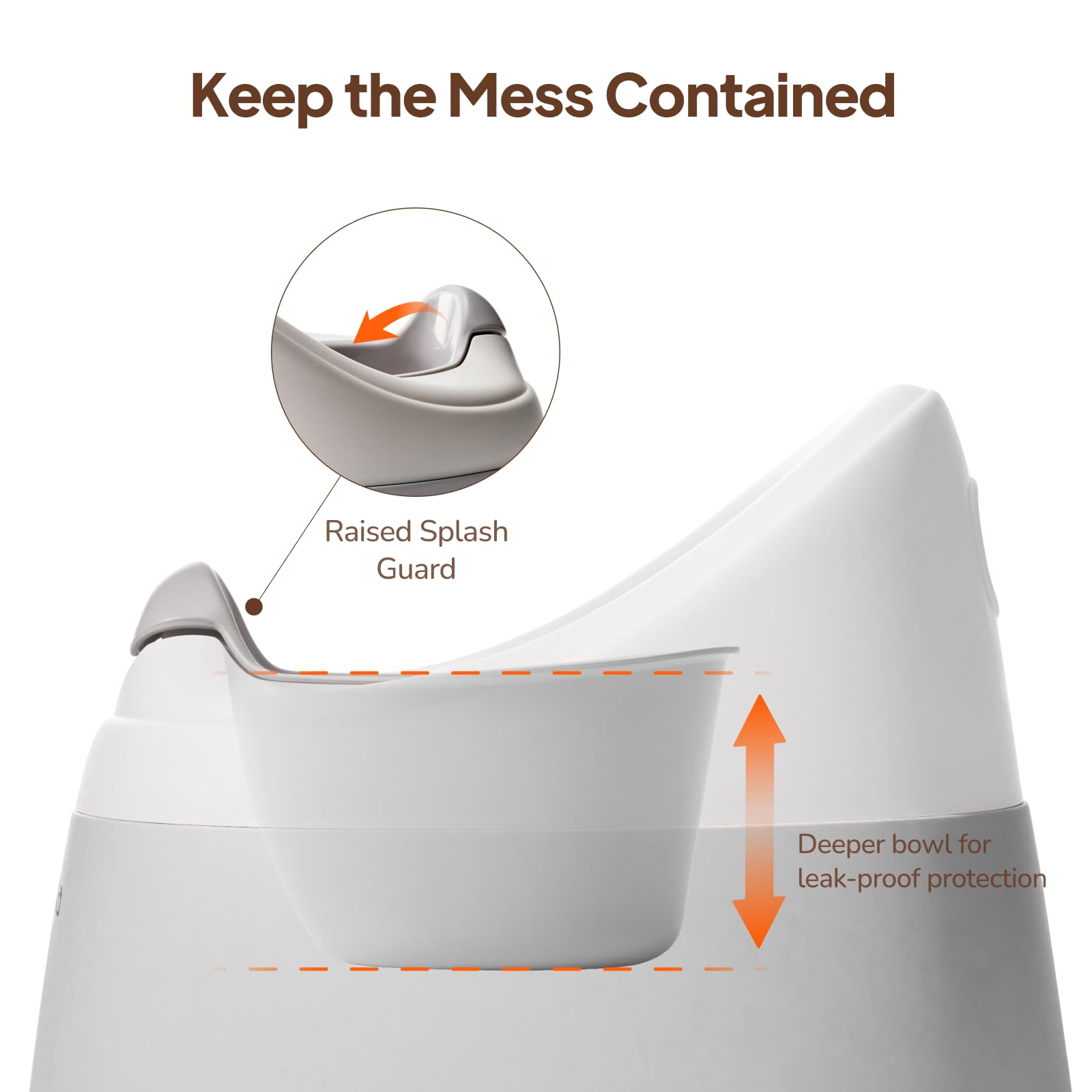 Tinyiota Toddler Potty Training Toilet, Removable Bowl with High Splash Guard, Assembles in Seconds, Easy-Clean and Travel-Ready for Boys and Girls Ages 6 Months to 3 Years (Gray)