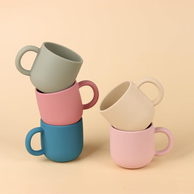 Mintlyfe Pack of 2 Silicone Drinking Mug Cup for Toddler Kids and Children (Color 2)