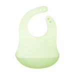 Olababy Fold N Go Silicone Baby Bib w Travel Case | Soft, Lightweight, Waterproof Bibs for Infants & Toddlers | BPA Free (1 Bib + 1 Travel Case, Kiwi)