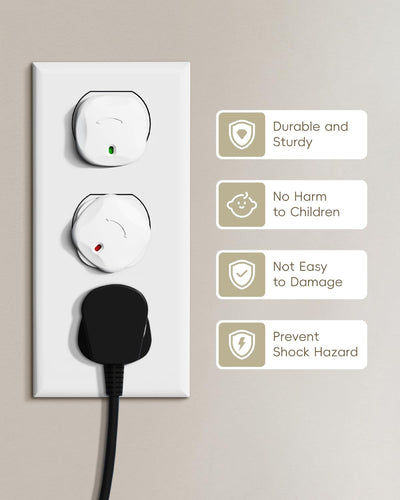 BBsecure Outlet Covers Baby Proofing - 40 Pack Plug Covers Baby Proofing with Unique Rotating Design, Outlet Plug Covers to Prevent Electrical Shock, for US 3-Prong, Home, Office, School, White