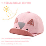 JANGANNSA Baby Hat Infant Toddler Sun Cap Boys Girls Baseball Caps Cartoon Fox Spring Summer 3-18 Months (Pink Fox)