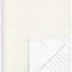 Bow Baby Blankets for Girls, Soft Nursery Minky Blankets with Muslin and Dotted Fleece Back 30x40 inches, Receiving Bed Quilt for Newborn, Infants, Toddlers