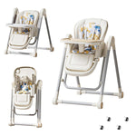 Baby High Chair,Chairs for Babies and Toddlers,Adjustable 2 Swing Chair,Babies and Toddlers for 1+ Years Old/Locking Wheels/Detachable PU Cushion