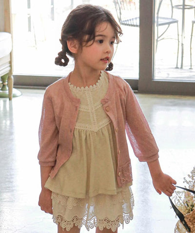Baby Toddler Girls Cardigan Sweater Dress Cover Up Long Sleeve Knit Bolero Shrug Jacket Spring Embroidery Outwear Tops Orange