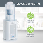 Chicco Digital Bottle Warmer & Sterilizer for Baby Bottles, Baby Food Jars, and Milk Bags | Eliminates 99.9% of Germs | 4 Heating Options | Digital Touchscreen | Automatic Shut-Off & Sound Alert