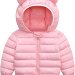 Winter Coats Puffer Padded Jacket for Toddler Boys Girls Kids Light Outwear Cute Bear Ears with Hoods Clothing
