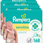 Pampers Sensitive, Water Based Baby Wipes, 168 Count (Pack of 3)
