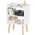 LUCKNOCK Night Stand, White Bedside Table, Modern End Table with Open Storage, Small nightstand for Small Space, Living Room, Bedroom, Kids Room, Dorm.