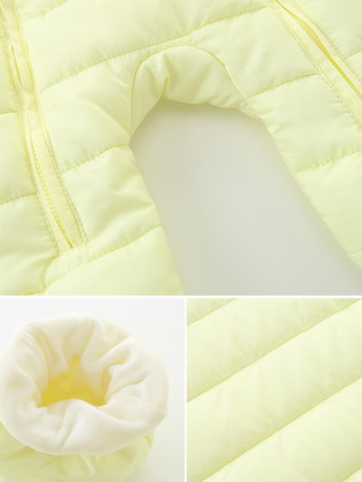 Snowsuit Down Jacket Hooded Romper Jumpsuit Toddler Onesie Winter Outwear for 3-6M Yellow