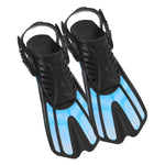 Diving fins Snorkeling Gear for Adults Snorkel fins ，Swim fins Open, Adjustable, Men, Women, Children, Swim Flippers (Blue-White, Kids (JR 1-4 ))