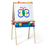 Melissa & Doug Deluxe Wooden Art Easel for Kids with Dry-Erase Board, Chalkboard & Drawing Paper Roller, Folding Double-Sided Toddler Easel, Preschool Learning Toys for Girls & Boys Ages 3+
