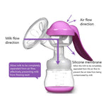 JADE KIT Manual Breast Pump - Adjustable Suction Silicone Hand Pump Breastfeeding, Small Portable Manual Breast Milk Catcher Baby Feeding Pumps & Accessories, Purple, Mother’s Day Gifts