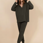 Motherhood Maternity Women's Long Sleeve V-Neck Scuba Pullover Nursing Hoodie, Deep Depths, X-Large