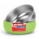 OKAY ORANGE Non-Toxic Toddler Bowls with Non-Slip Base | Stainless Steel Baby Bowls for Kids | 5 Inch BPA-Free Dishwasher Safe Bowls | Mess-Free Feeding Supplies | 1-Pack Set