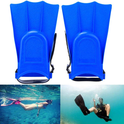 Swim Fins, Snorkeling Flippers, Short Flippers for Diving & Snorkeling - Adult & Kids (Blue, 25-30 Yards)