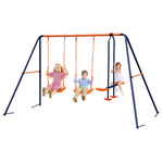 Nova Microdermabrasion Outdoor Swing Sets for Backyard, 440lbs Load Capacity Swing Stand with 2 Seats and 1 Swing Glider, Heavy Duty A-Frame Metal Outdoor Swing Set for Kids