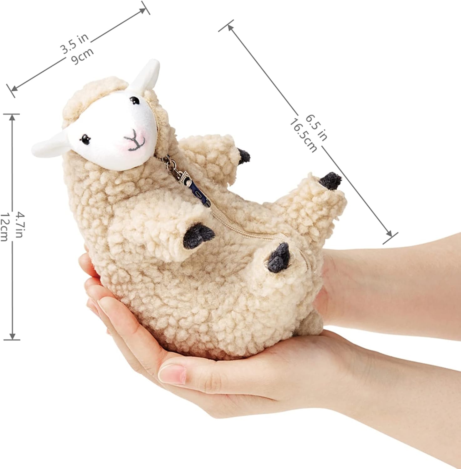 Shaved Sheep Stuffed Animal, Sheep Plush Toy, Cute Plushie for Girls, Sleeping Pet Buddy, Lamb Stuffed Animal Best Birthday Gifts for Women Boys Teens, Small Plush Toy